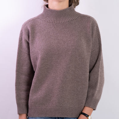 Maglia Donna in misto cashmere marrone 
