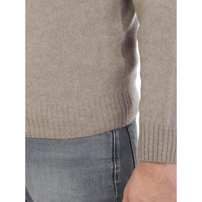 Dolcevita Uomo in tinta unita beige dettaglio orlo e polso