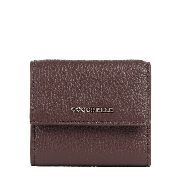 Portafoglio Donna Metallic Soft, Bordeaux in pelle