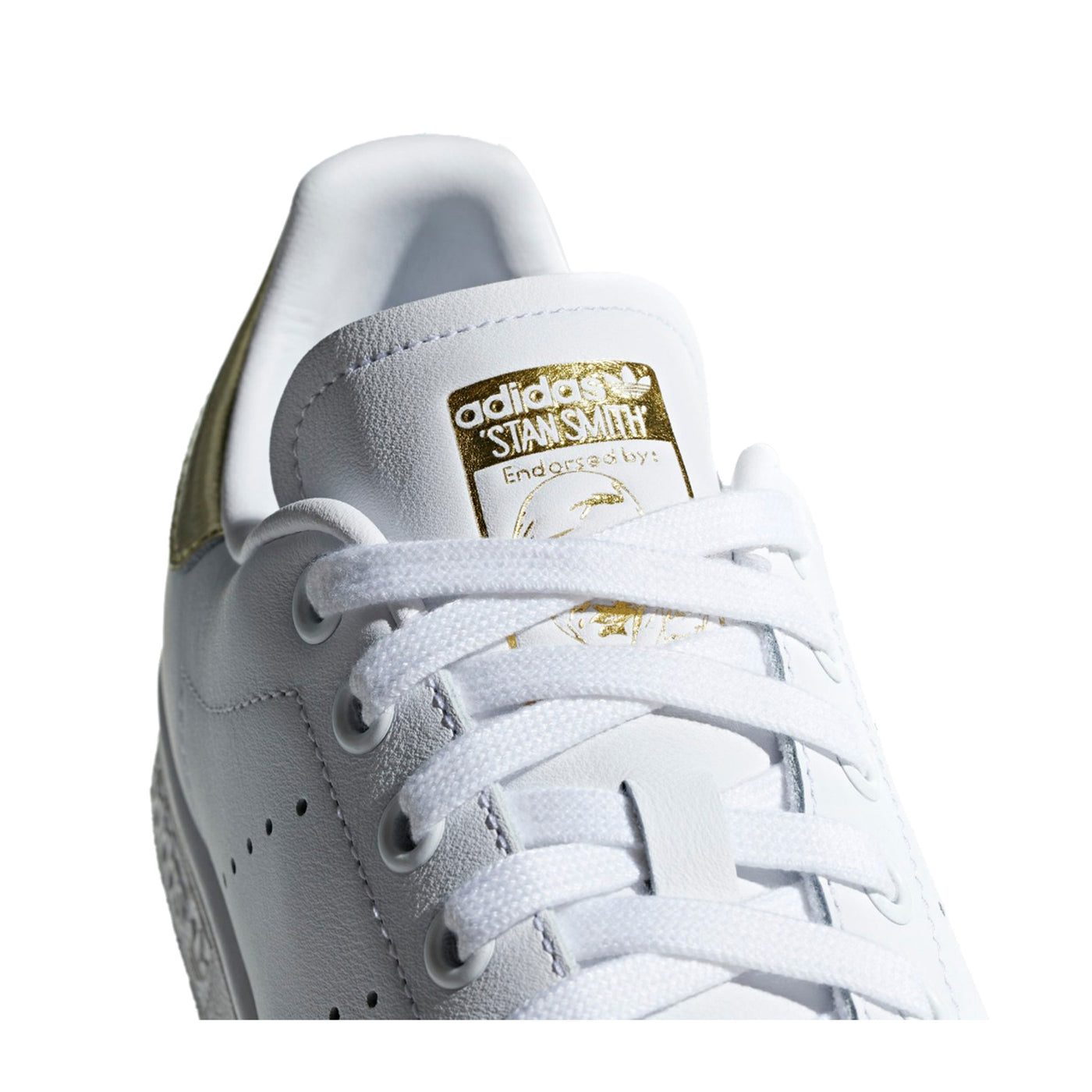 Sneakers Donns Stan Smith Bianco e Oro dettaglio