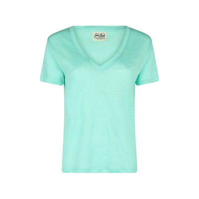 T-shirt Donna Eloise con scollo a V Verde acqua