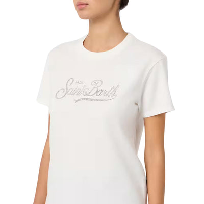 T-shirt Donna Emilie, con logo strass frontale e maniche corte