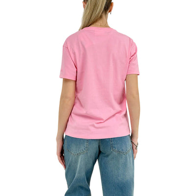 T-shirt Emilie Rosa da donna con ricamo modella retro