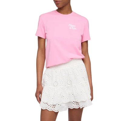 T-shirt Emilie Rosa donna con stampa "Sapore di mare" modella