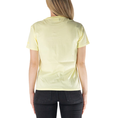 T-shirt Emilie Gialla da donna con cactus e ricamo modella retro