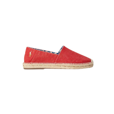 Espadrillas in tela con intersuola in iuta colore Rosso