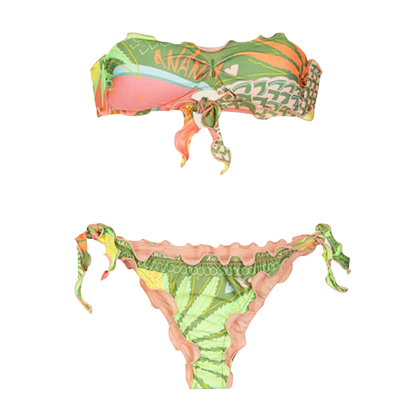 Costume Donna fascia e slip bordi arricciati