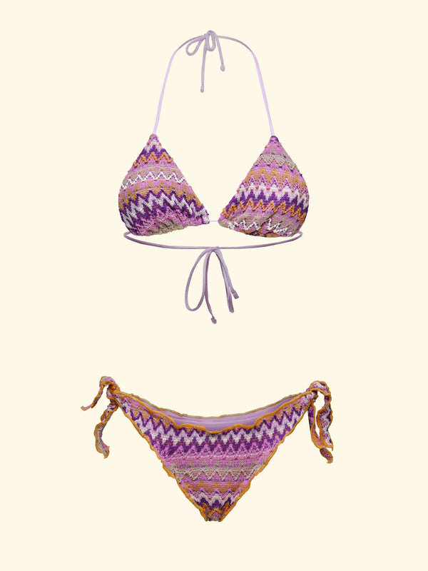 Bikini Donna F**K Triangolo con Slip Regolabile Multicolor FK26SW0294