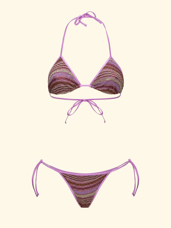 Bikini Donna F**K Triangolo con Slip Regolabile Multicolor FK26SW0650