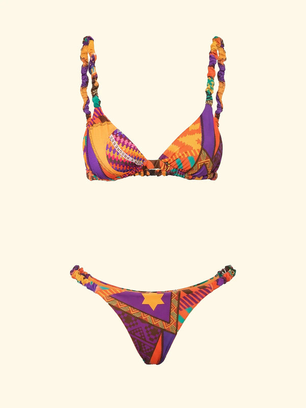 Bikini Donna F**K Triangolo con Slip Fisso Fantasia