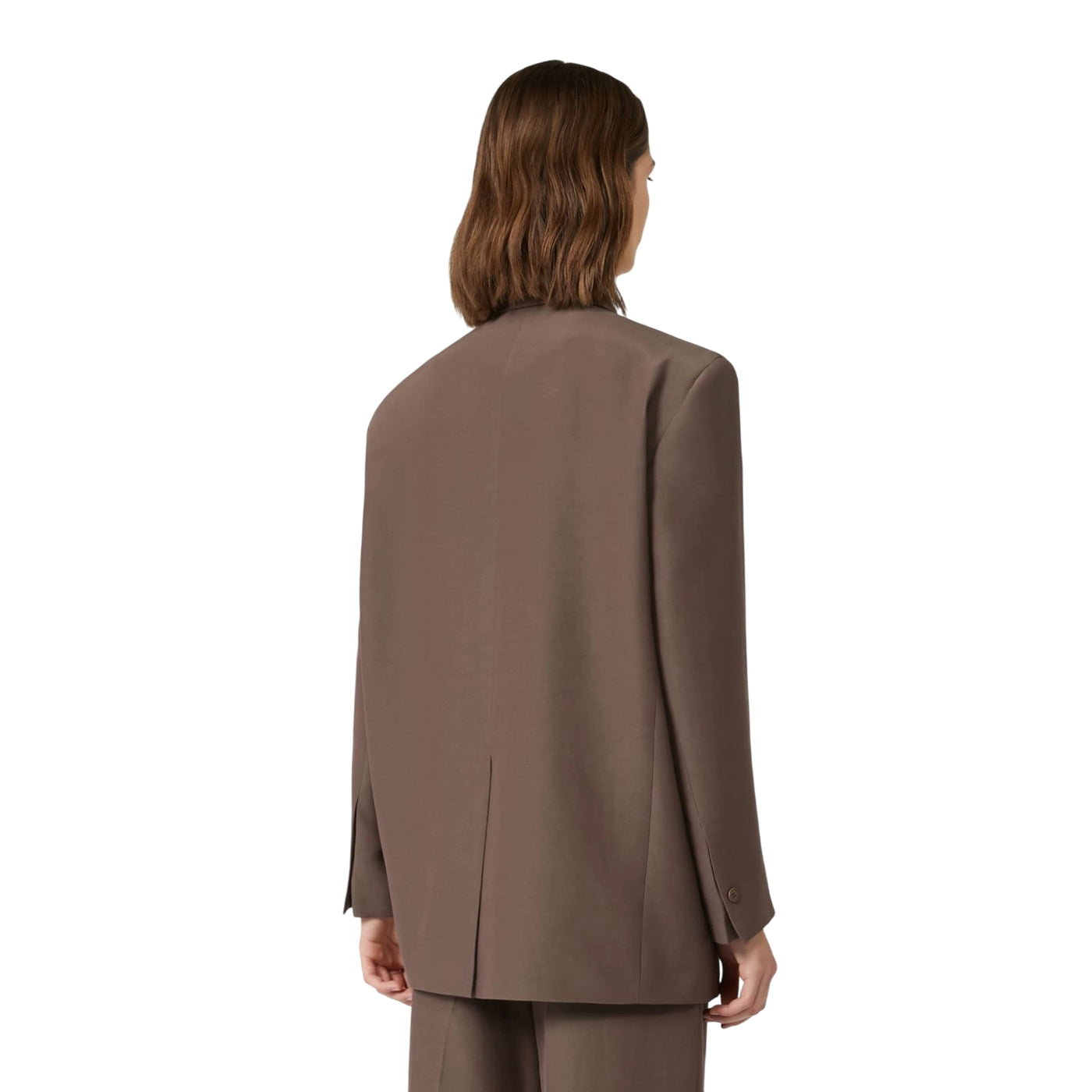 Giacca Over da Donna in misto cotone marrone modella retro