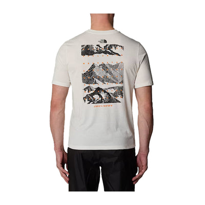 T-shirt Uomo Bianca Foundation Mountain stampata modello retro