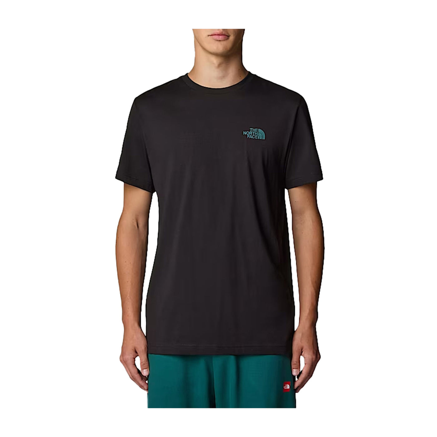 T-shirt Uomo NSE Box con logo Verde modello frontale