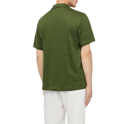 Polo Uomo Fraser senza bottoni Verde militare modello retro