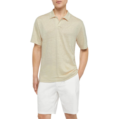 Polo Uomo Fraser senza bottoni Beige modello frontale