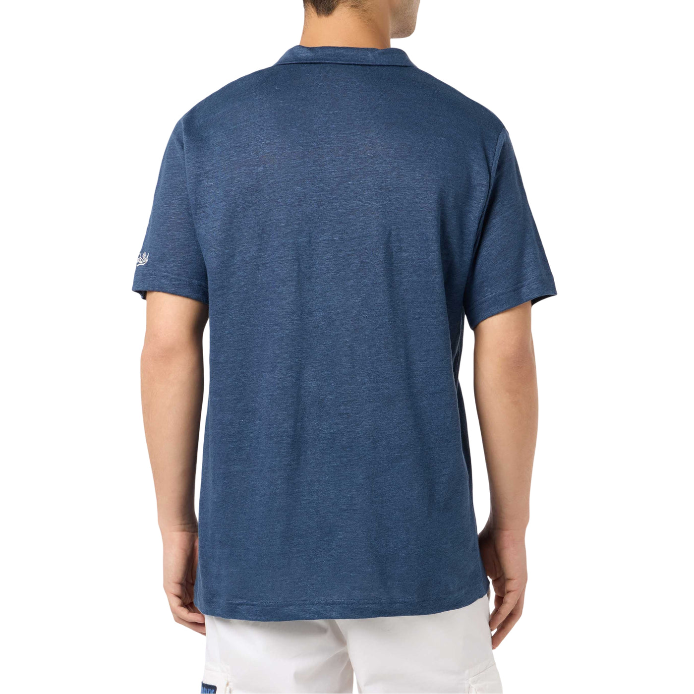 Polo Uomo Fraser senza bottoni Navy modello retro