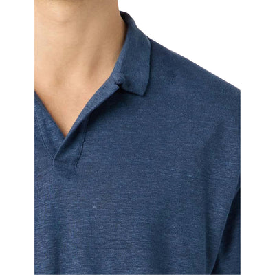 Polo Uomo Fraser senza bottoni Navy dettaglio colletto