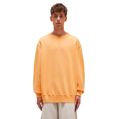 Men's sweatshirt in pure orange cotton