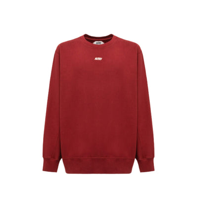 Men's sweatshirt in pure red cotton