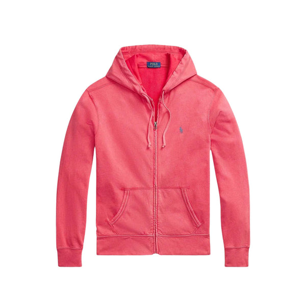 Felpa Uomo in cotone con zip frontale e iconico logo ricamato