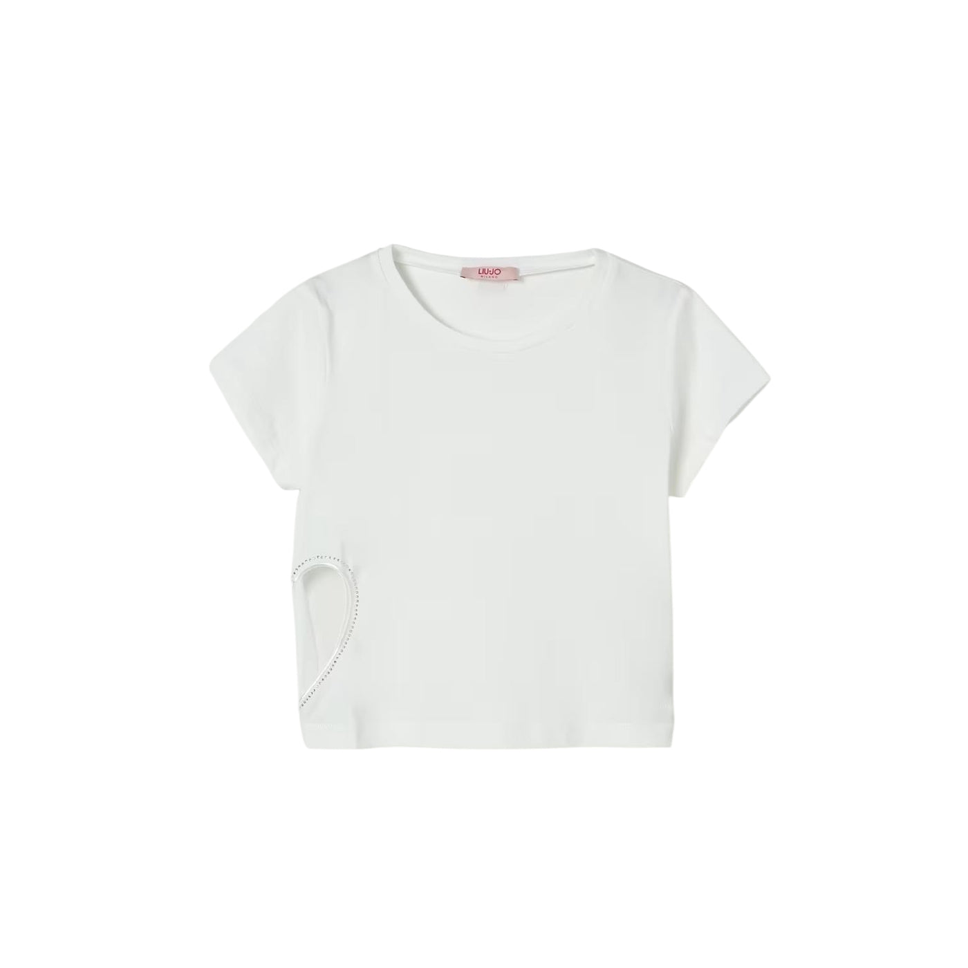 Acquista subito la T-shirt da Bambina, realizzata in puro cotone, scollatura a girocollo a maniche corte e applicazioni con strass, firmata Liu-Jo su Old England: vieni a scoprire tutta la collezione sul nostro sito. 