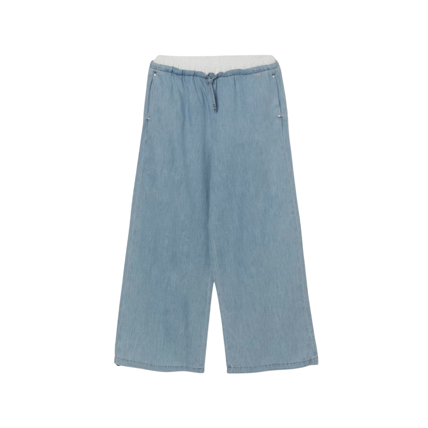 Pantaloni Bambina in denim a gamba ampia