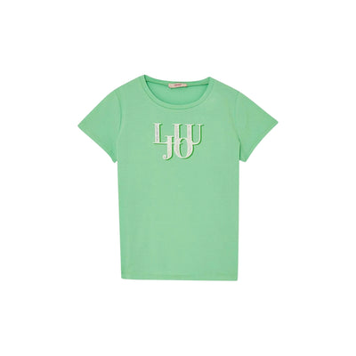 T-shirt Bambina Verde con logo