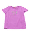 T-shirt Bambina Viola con maniche corte e logo frontale