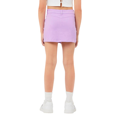Gonna Bambina con tasche applicate viola modella retro