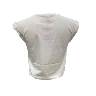 Acquista subito la T-shirt da bambina, realizzata in puro cotone, scollatura a girocollo e maniche corte, firmata Liu-jo su Old England: vieni a scoprire tutta la collezione sul nostro sito.