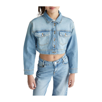 Giacca Bambina in denim, con taschine sul petto