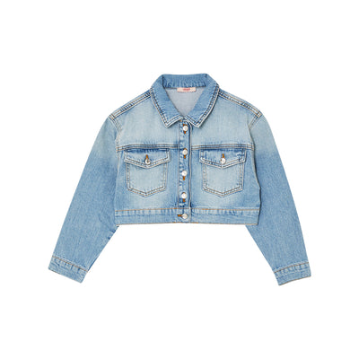 Giacca Bambina in denim, con taschine sul petto