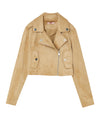 Giacca biker Bambina in tessuto spalmato Beige