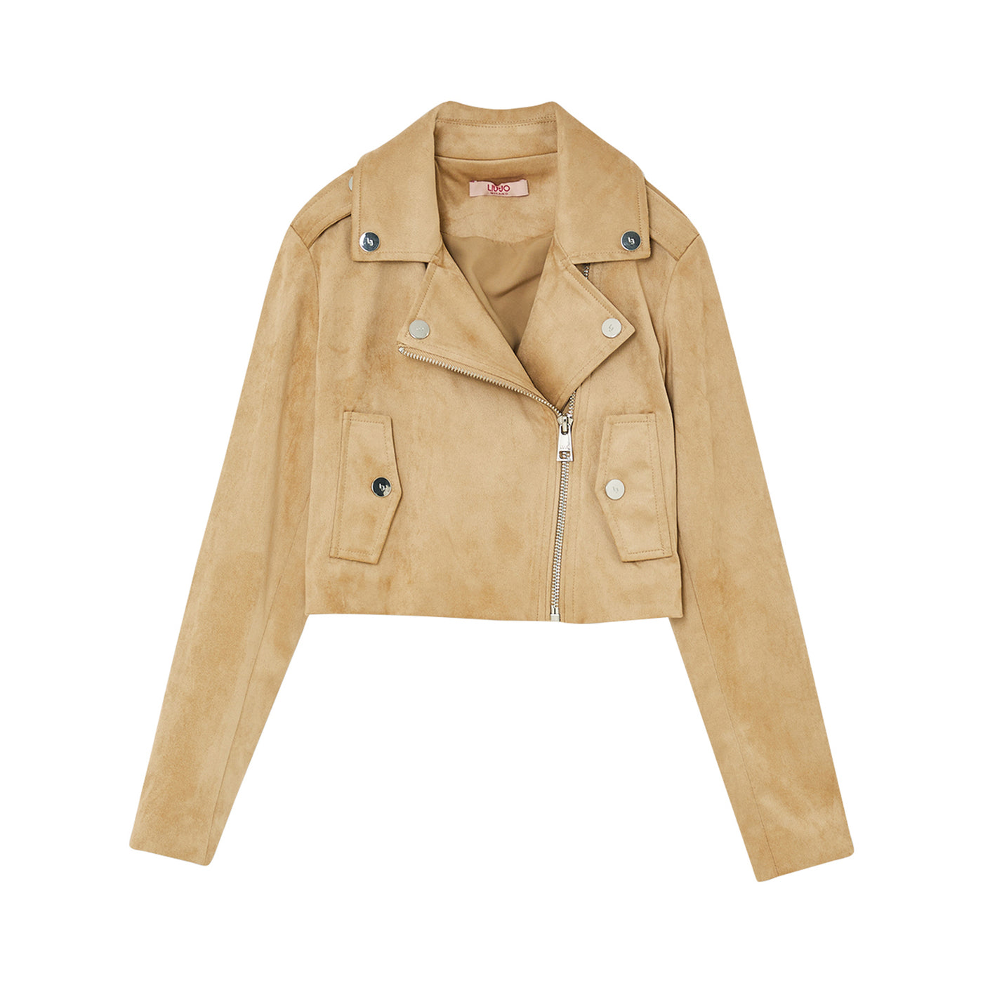 Giacca biker Bambina in tessuto spalmato Beige