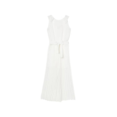 Tuta lunga Bambina in crepe bianco