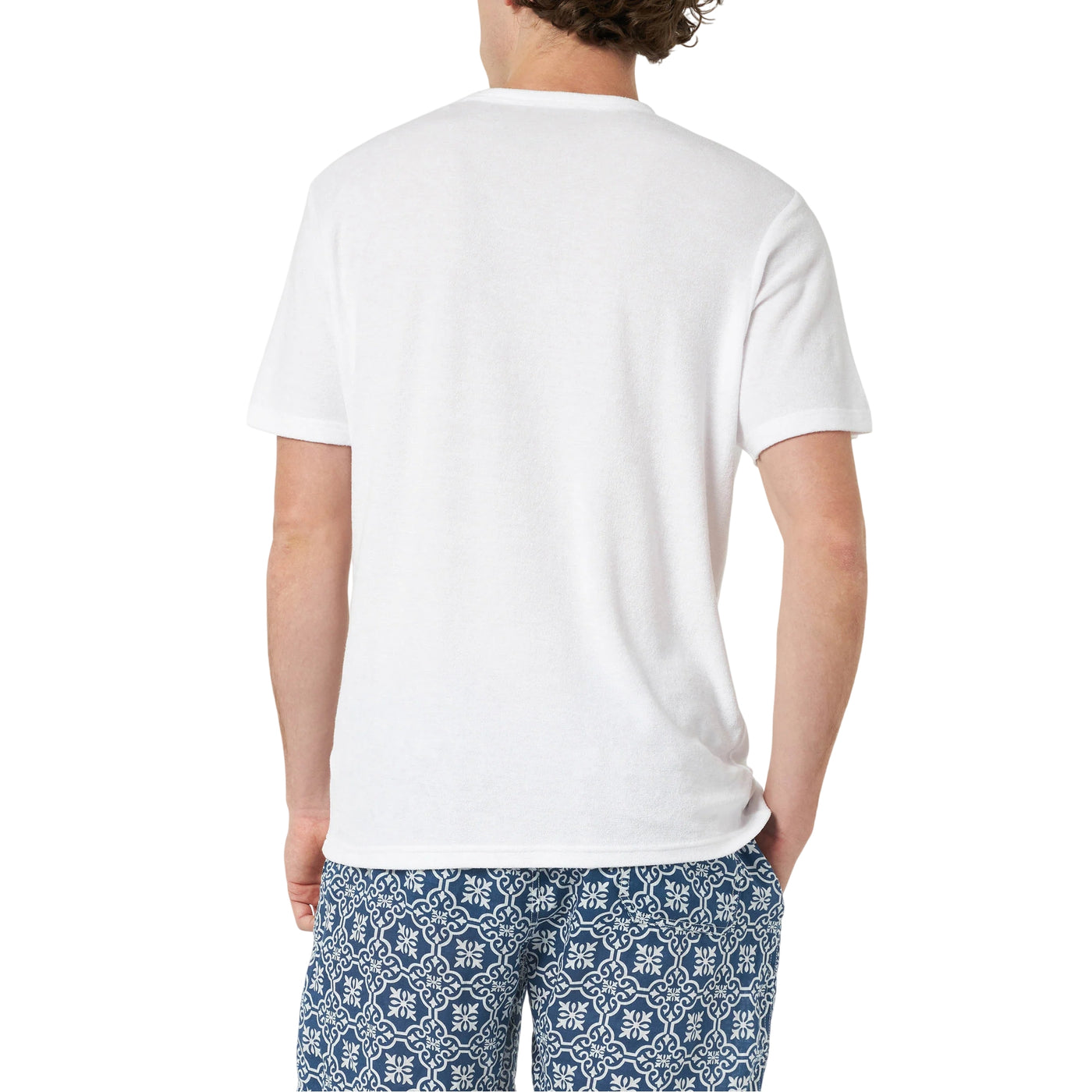 T-shirt Uomo in spugna bianco con logo modello retro