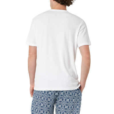 T-shirt Uomo in spugna bianco con logo modello retro