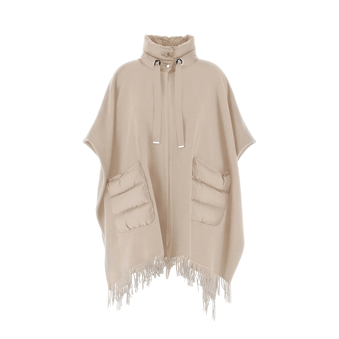 Poncho Donna con frange Beige