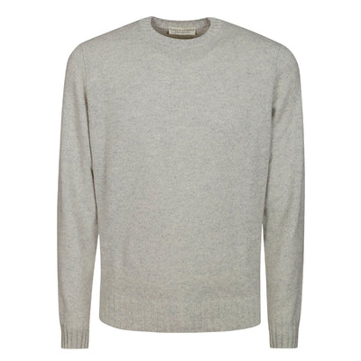 Maglione Uomo con scollo a coste ampie Grigio