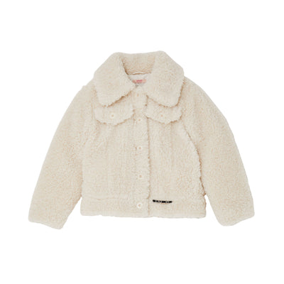 Giacca Bambina in teddy Bianco