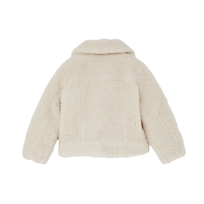 Giacca Bambina in teddy Bianco retro
