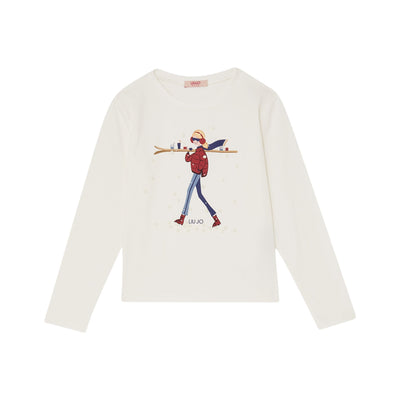 T-shirt Bambina a maniche lunghe con stampa