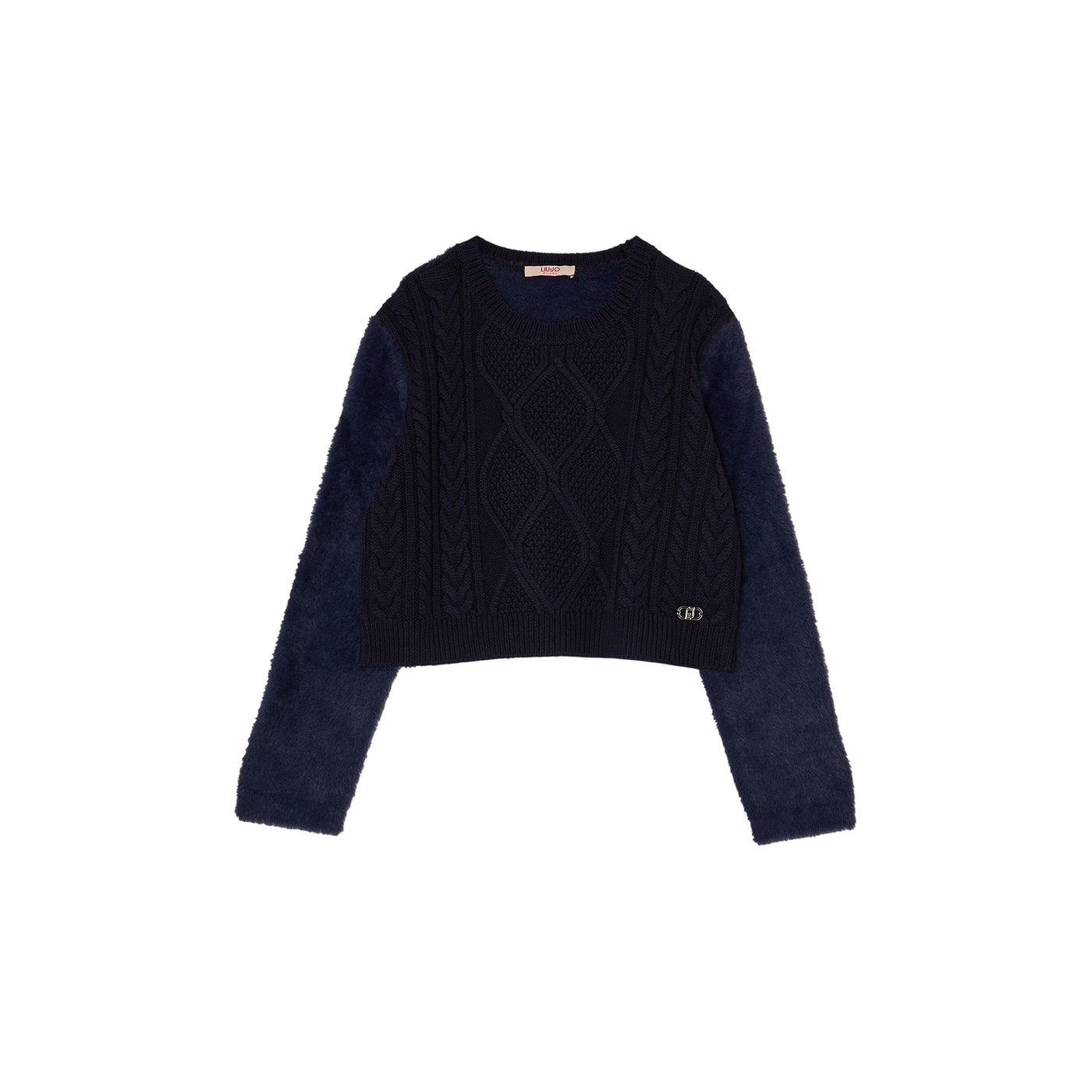 Pullover con maniche soft e trecce
