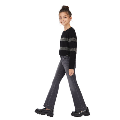 Jeans Bambina a gamba flare Grigio modella