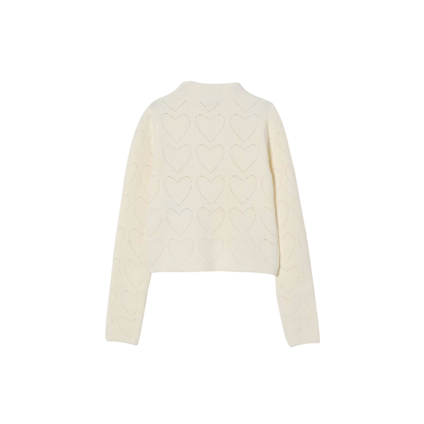 Maglia Bambina in misto viscosa con cuori traforati