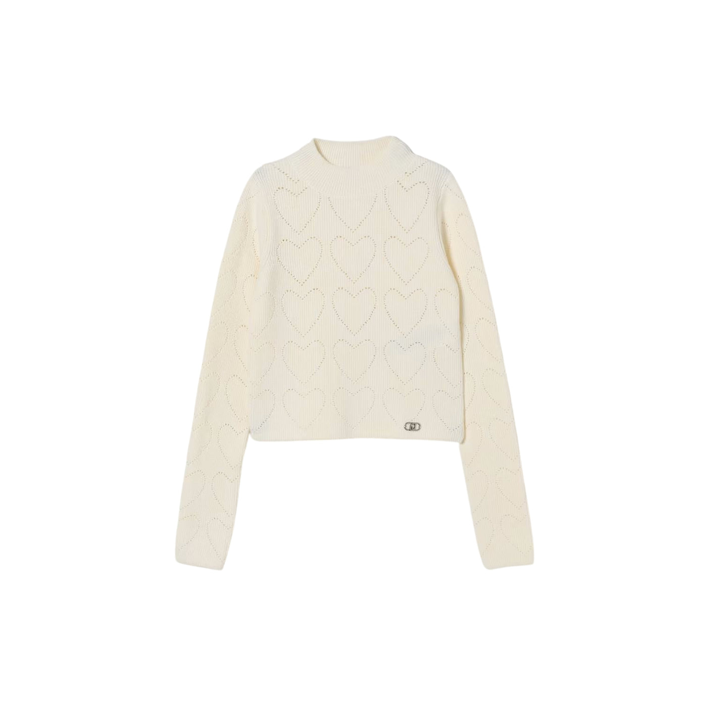 Maglia Bambina in misto viscosa con cuori traforati