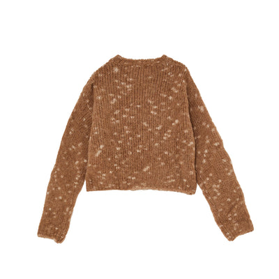 Maglione Bambina in alpaca e lana Marrone retro