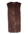 Gilet Donna Marrone, con scollatura girocollo