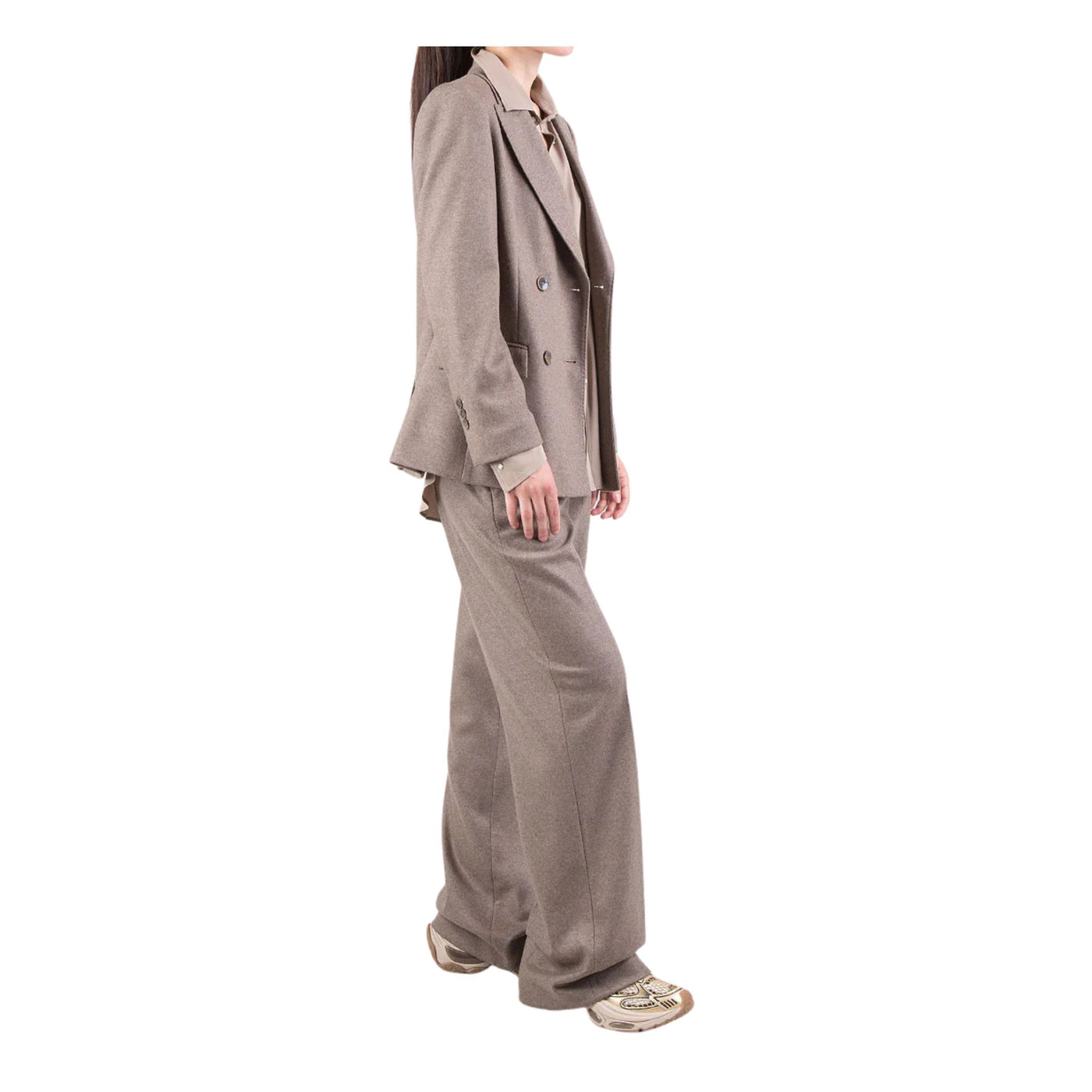 Blazer Donna con taschino a filo sul petto e chiusura doppiopetto