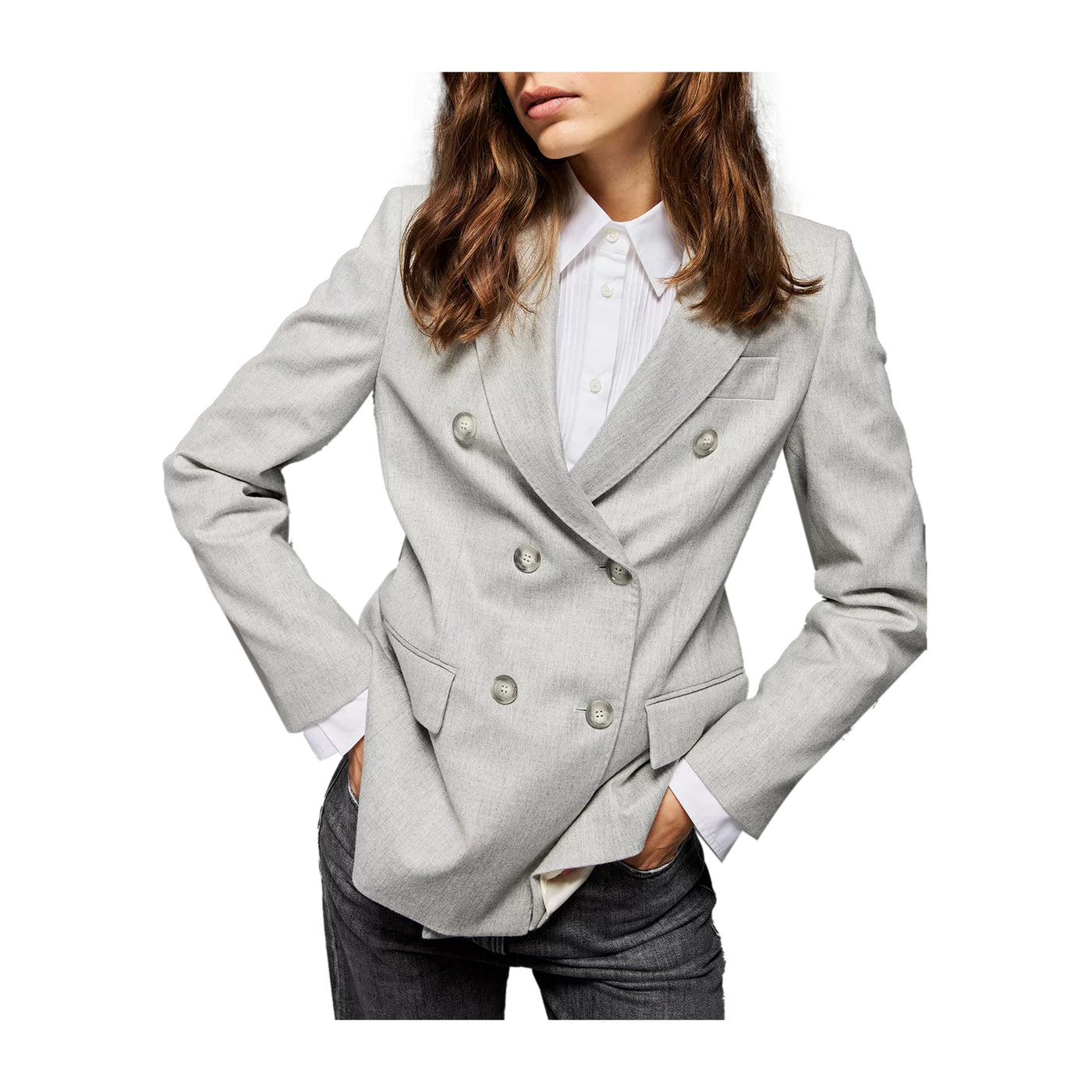 Blazer Donna in misto lana con patte laterali